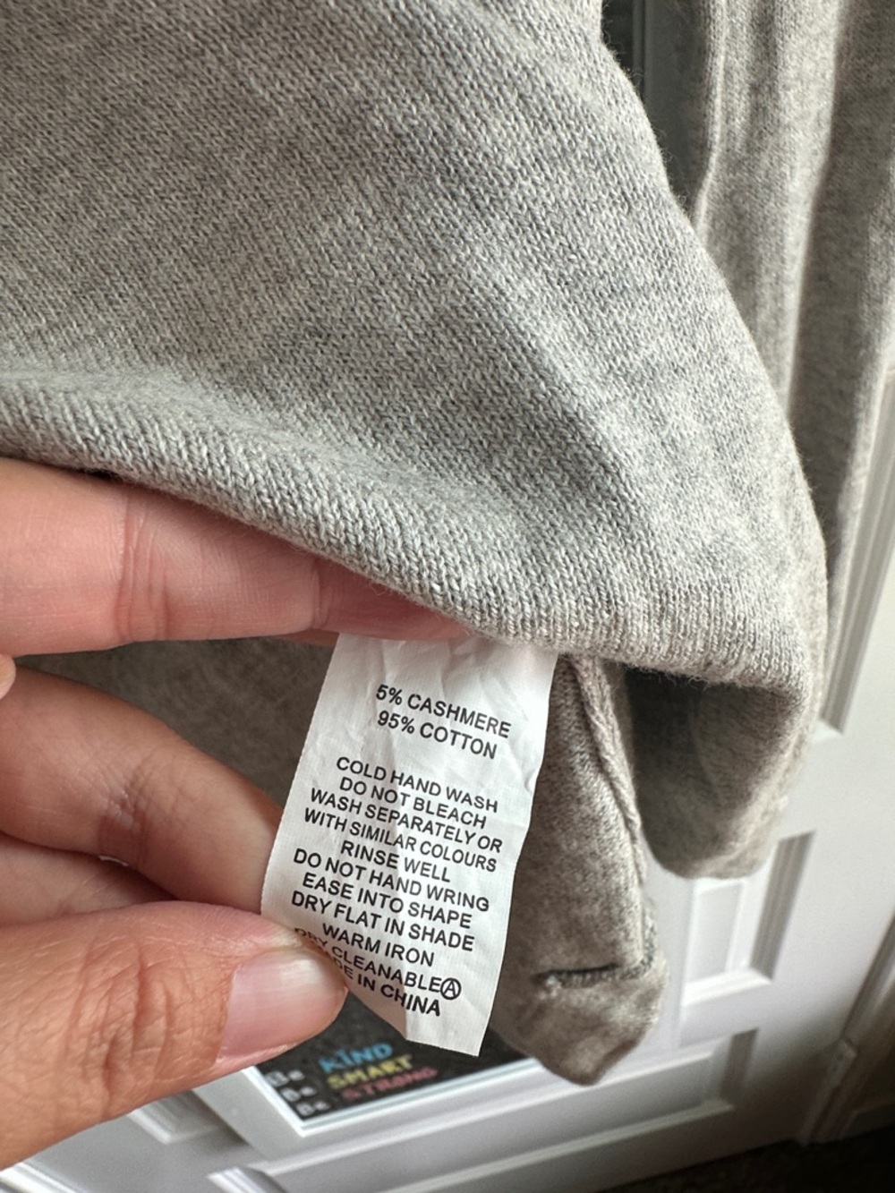 Zaket & Plover Handwork Curve Contrast Detail Knit Sweater Grey Small - Picture 5 of 6